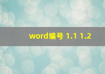 word编号 1.1 1.2